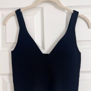 J Crew Cashmere Black Ribbed Sleeveless Top
